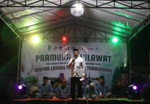 Camat Mekar Baru Hadiri Acara Pramuka Bersholawat di Kwartir Ranting