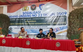 Sosialisasikan UU Lalu Lintas, Squad Nusantara Kab Tangerang Gandeng Polresta Tangerang